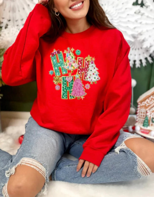 SEQUIN HO HO HO(CREWNECK)