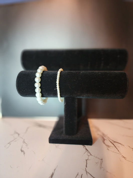 White Pearl Set Bracelet