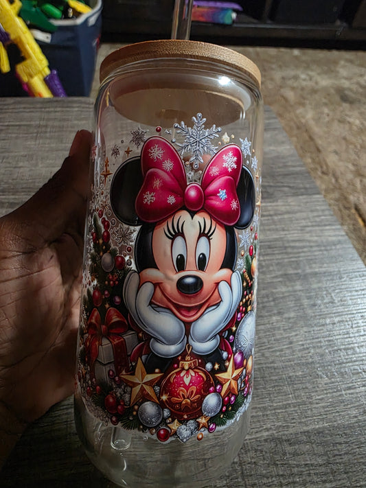 16oz Glass Cup W/bamboo lid