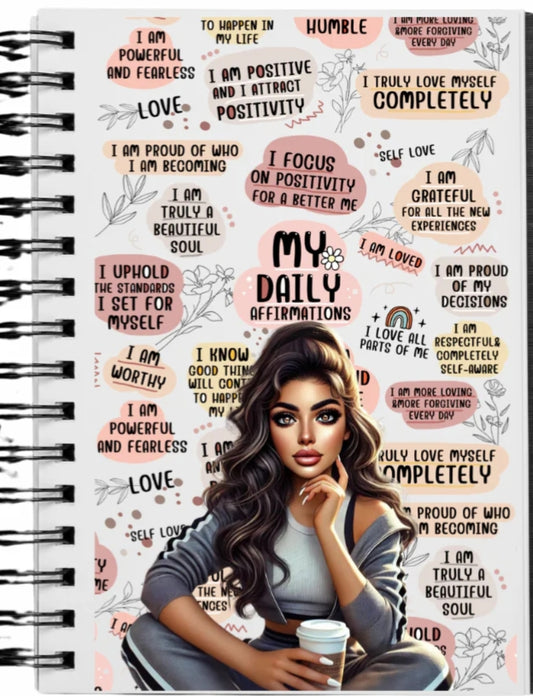 UV DTF Notebook Journal Decal w/ pen( My Daily Affirmations)