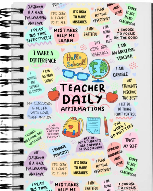 UV DTF NOTEBOOK JOURNAL W/ PEN (TEACHER DAILY AFFIRMATIONS)