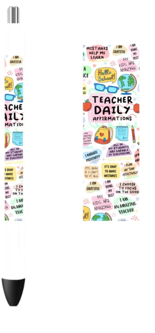 UV DTF NOTEBOOK JOURNAL W/ PEN (TEACHER DAILY AFFIRMATIONS)