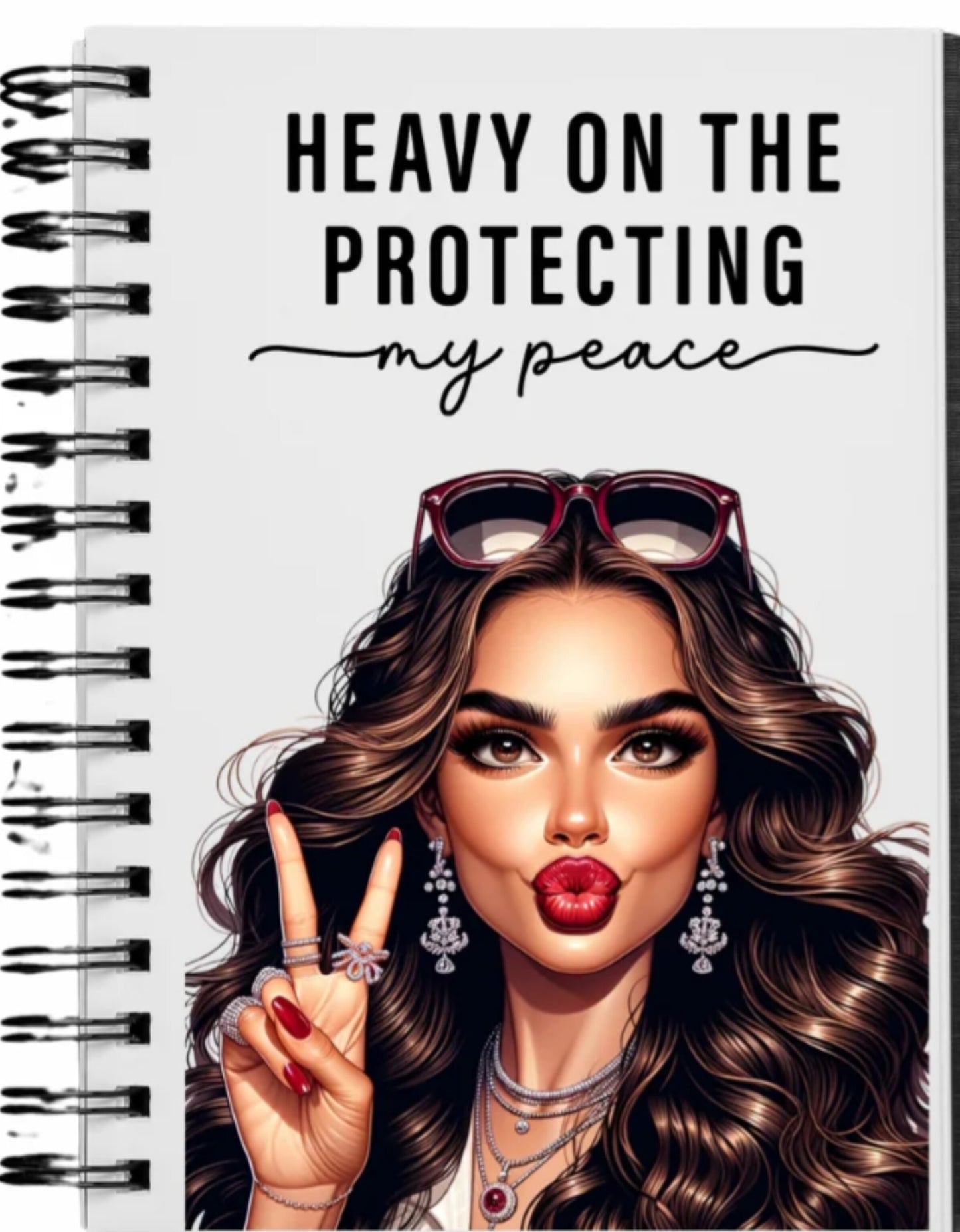 UV DTF NOTEBOOK JOURNAL(HEAVY ON PROTECTING MY PEACE) W/PEN