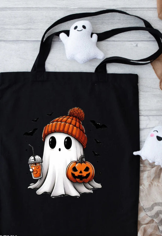 HALLOWEEN TOTE BAGS ( GHOST LATTE)