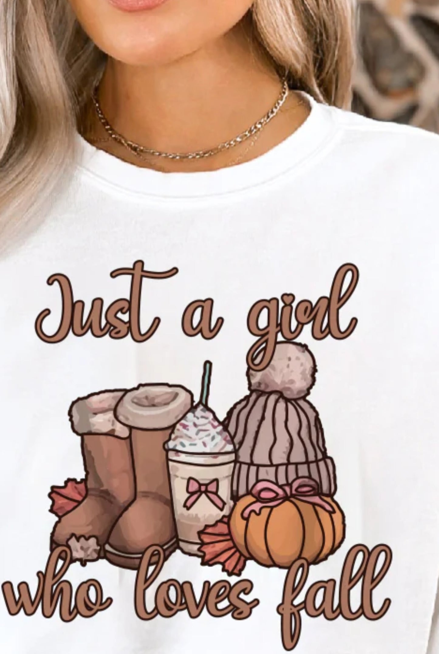 JUST A GIRL WHO LOVES FALL (SCREEN PRINT TRANSFER)