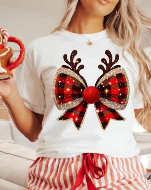 GLITTER REINDEER BOW(Adult)