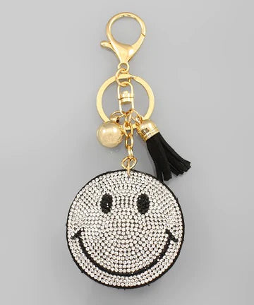 Smiley Rhinestone Keychain