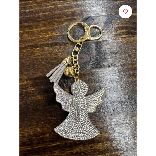 Rhinestone Angel Keychain